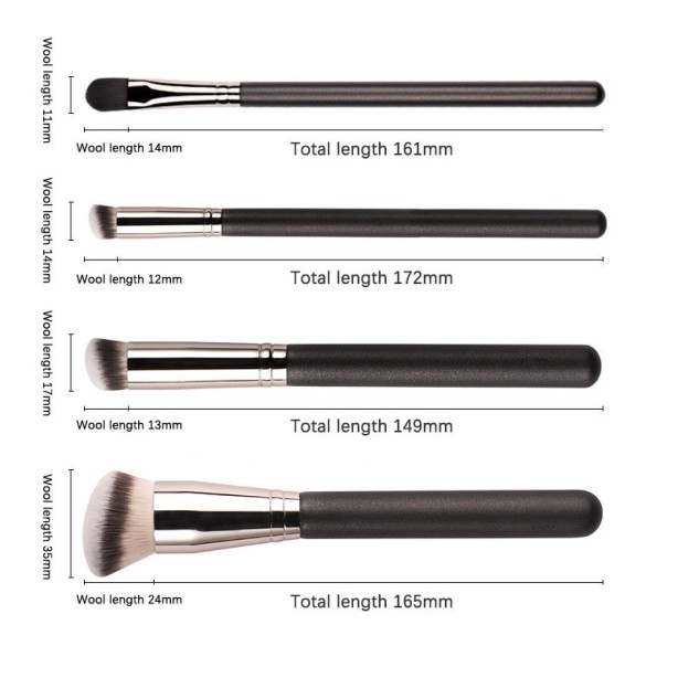 Vegan Makeup Brush Set Concealer Eyeshadow Foundation Brushes