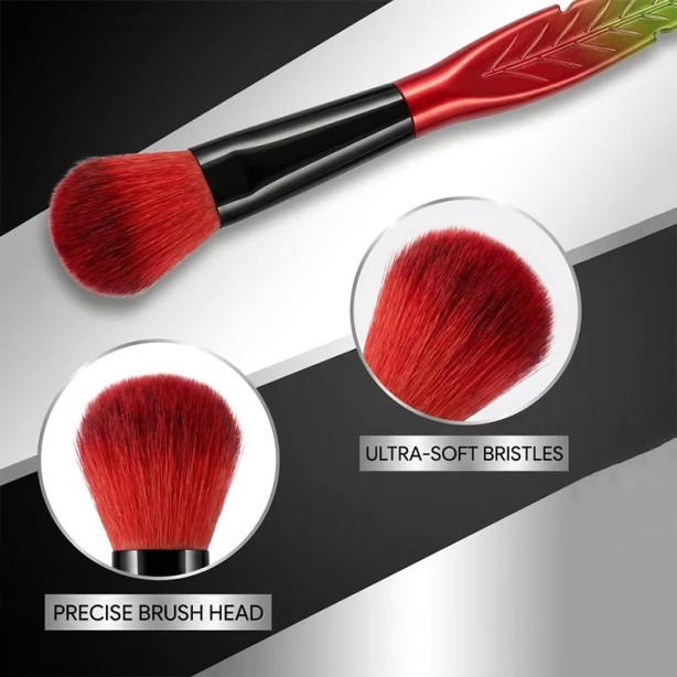 Soft Synthetic Hair Leaf Shaped Handle Brush for Highlighting