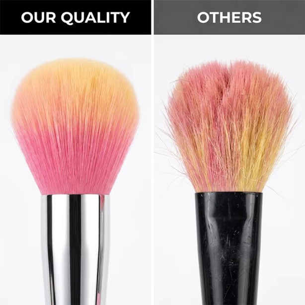 Professional 10pcs Makeup Brush Set Light Yellow Synthetic Hair Wood Handle Fan Powder Brush