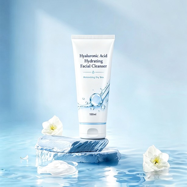 Hyaluronic Acid Moisturizing Facial Cleanser 100ml Dry Skin Face Wash Custom Skincare