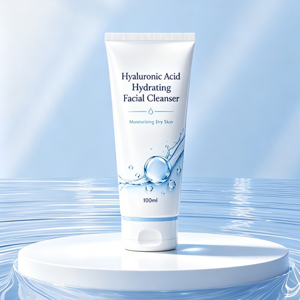 Hyaluronic Acid Moisturizing Facial Cleanser 100ml Dry Skin Face Wash Custom Skincare