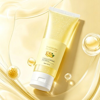 Deep Cleansing Turmeric Face Wash Gel Exfoliating Acne Control