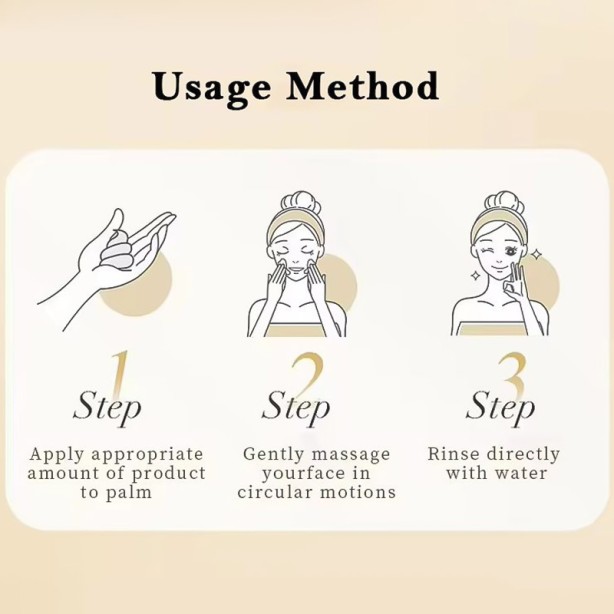 Rice Puree Facial Cleanser 120g Rice Water Brightening Foaming Cleanser Deep Cleansing Oil Control