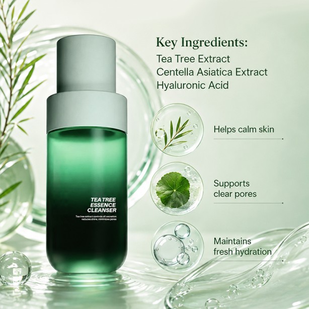 Tea Tree Essence Facial Cleanser Deep Cleansing Oil Control Amino Acid Cleanser