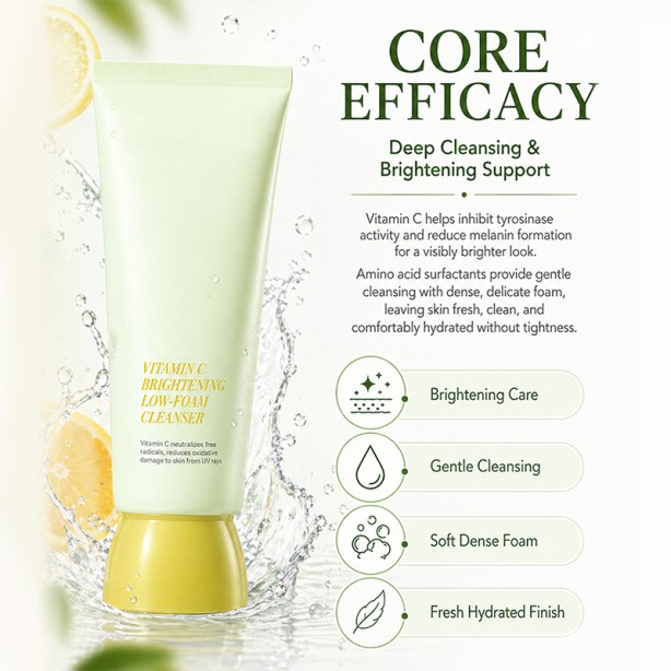 Gentle Low Foam Vitamin C Brightening Face Wash