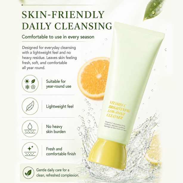 Gentle Low Foam Vitamin C Brightening Face Wash