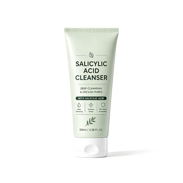 Salicylic Acid Oil Control Facial Cleanser 100ml Pore Cleansing Acne Treatment Face Wash