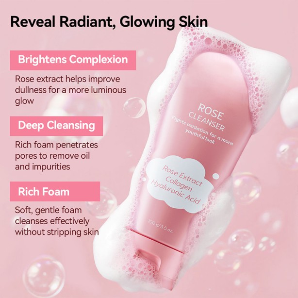 Rose Facial Cleanser Face Moisturizing Wash New Arrival