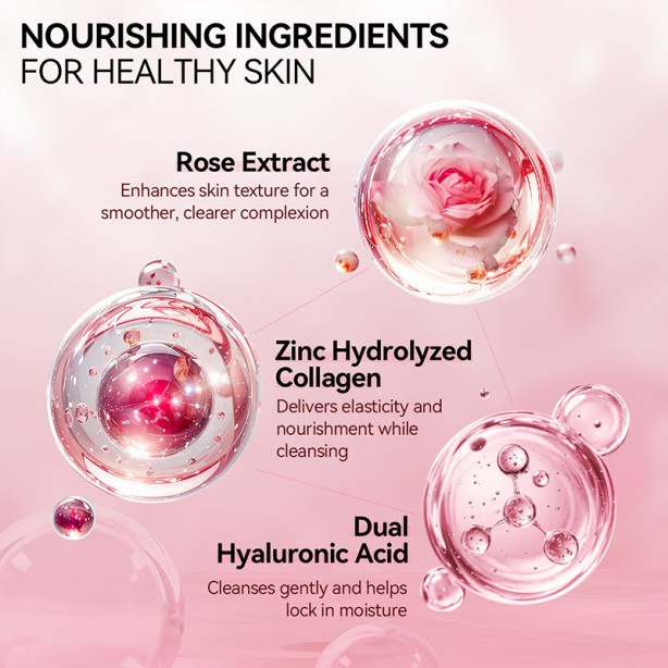 Rose Facial Cleanser Face Moisturizing Wash New Arrival