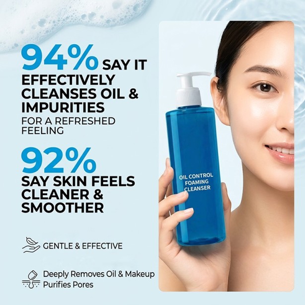 Purifying Foaming Facial Cleanser with Niacinamide Oil-Free Face Wash for Oily Sensitive Skin