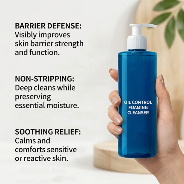 Purifying Foaming Facial Cleanser with Niacinamide Oil-Free Face Wash for Oily Sensitive Skin