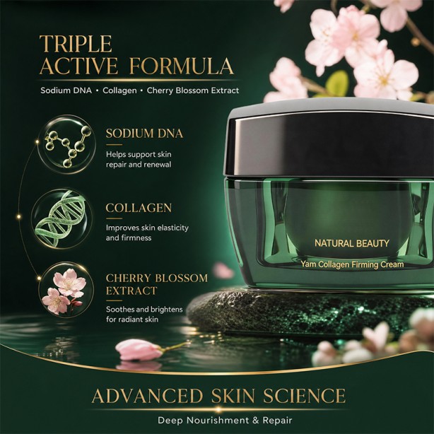 Natural Yam Collagen Firming Cream Anti-Wrinkle Repair Deep Moisturizing Brightening