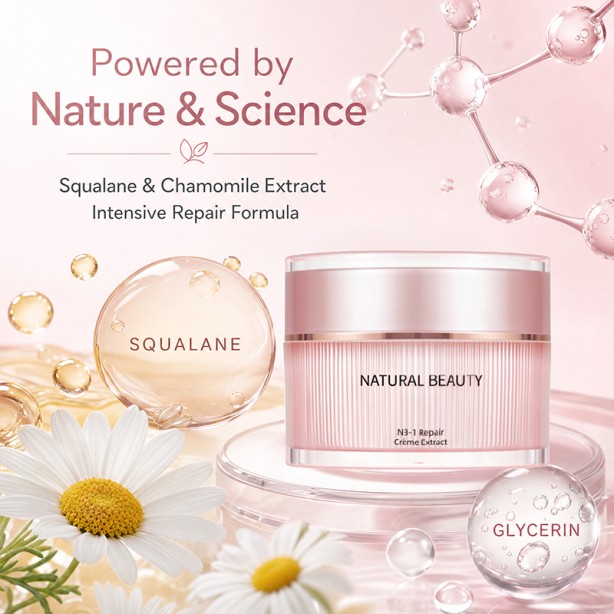 Deep Hydration Cream Squalane Chamomile Extract Fast Absorbing Soothing Sensitive Skin