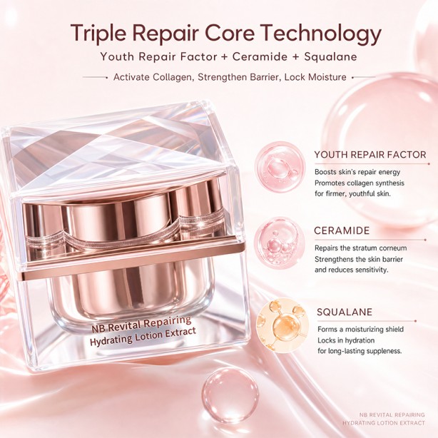 Natural Beauty Youth Moisturizing Cream Ceramide Squalane Anti-Aging Reduces Fine Lines Firming Nourishing Face Cream