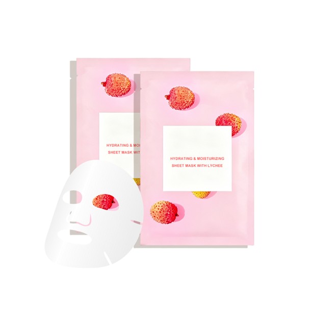 Hydrating Moisturizing Lychee Hyaluronic Acid Vitamin C Sheet Mask Brightening Firming Antioxidant