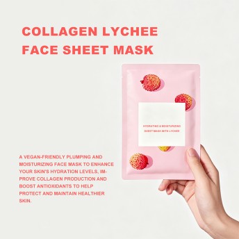 Hydrating Moisturizing Lychee Hyaluronic Acid Vitamin C Sheet Mask Brightening Firming Antioxidant