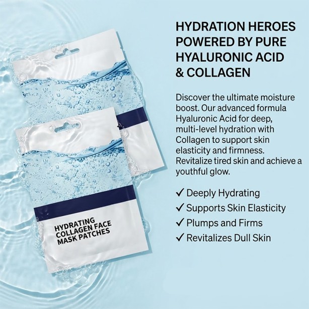 Hyaluronic Acid Collagen Anti-Aging Face Mask Firming Natural Ingredients for All Skin Types