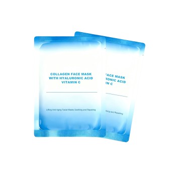 Collagen Hyaluronic Acid Vitamin C Peptide Aloe Vera Face Mask Instant Brightening Moisturizing Anti-Aging