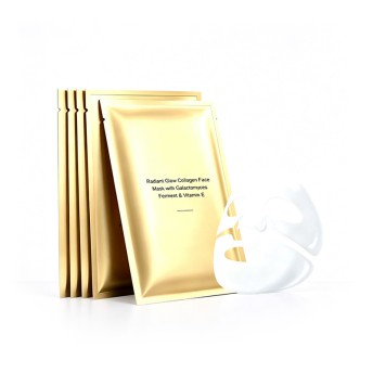 Radiant Glow Collagen Sheet Face Mask (with Lactic Acid Bacteria Ferment and Vitamin E, Moisturizing Firming Anti-Aging)