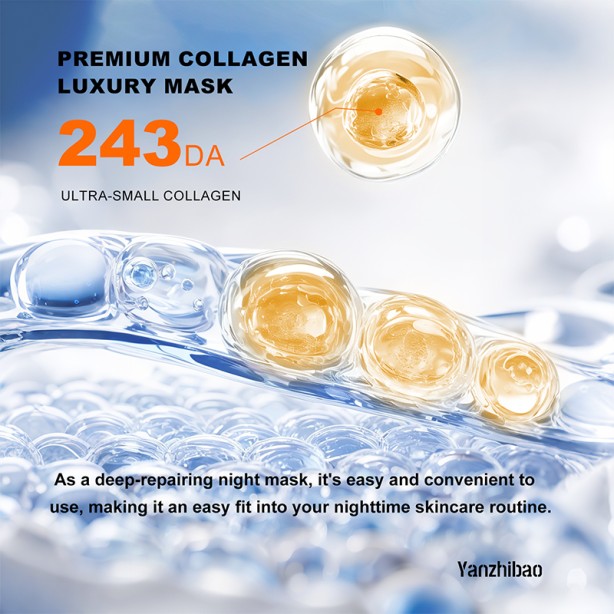 Radiant Glow Collagen Sheet Face Mask (with Lactic Acid Bacteria Ferment and Vitamin E, Moisturizing Firming Anti-Aging)