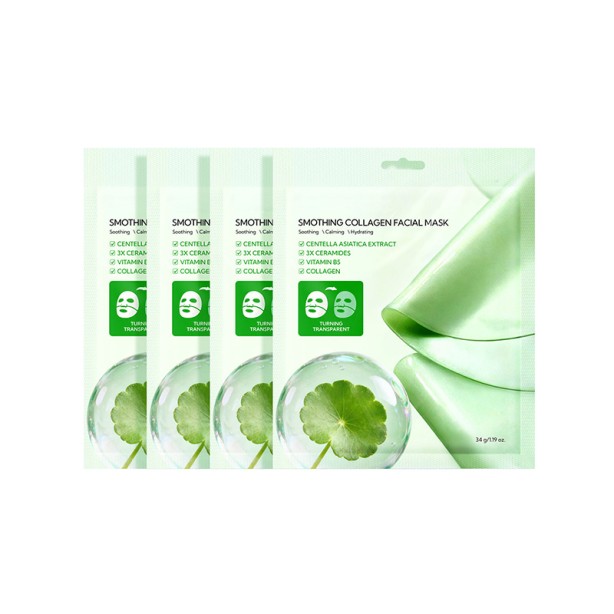 Soothing Centella Asiatica Extract Ceramide Vitamin B5 Collagen Facial Mask