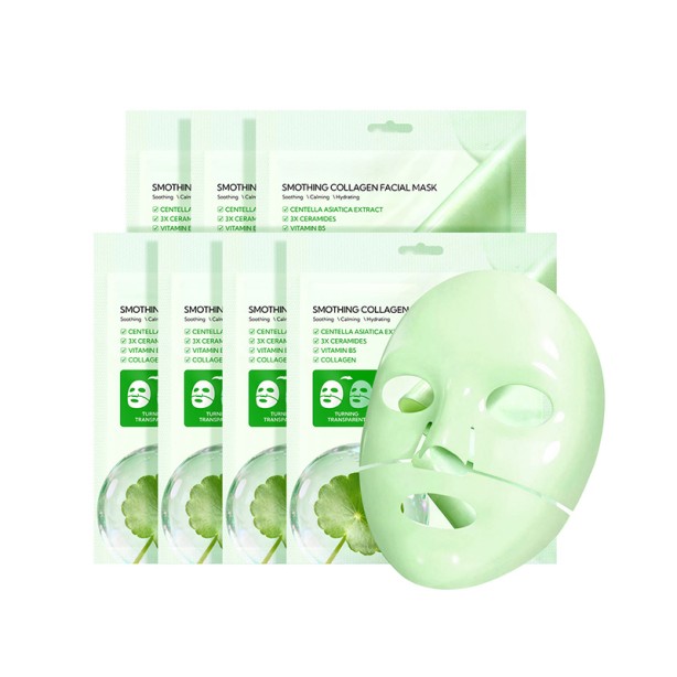 Soothing Centella Asiatica Extract Ceramide Vitamin B5 Collagen Facial Mask