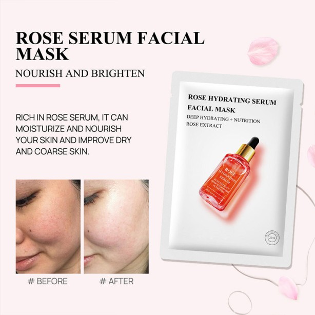 Rose Hydrating Serum Mask Whitening Moisturizing Cream Suitable for All Skin Types
