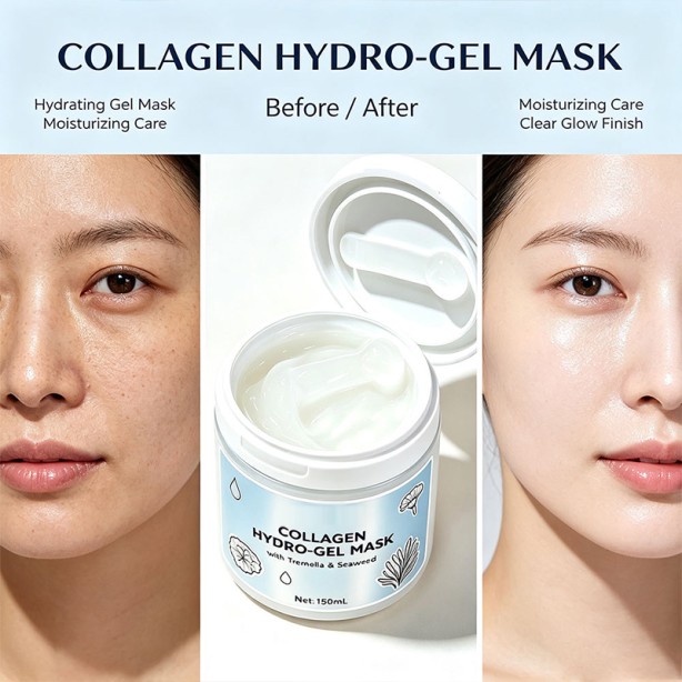 Collagen Hydrogel Crystal Face Mask Moisturizing Anti-Aging Hydrating Gel Sheet Hyaluronic Acid Tremella