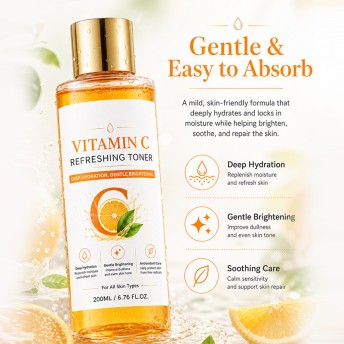 Vitamin C Brightening Toner Natural Moisturizing Soothing Anti-Aging