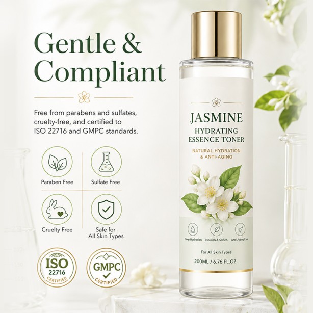 Jasmine Moisturizing Essence Water Natural Hydrating Anti-Aging Soothing Facial Toner