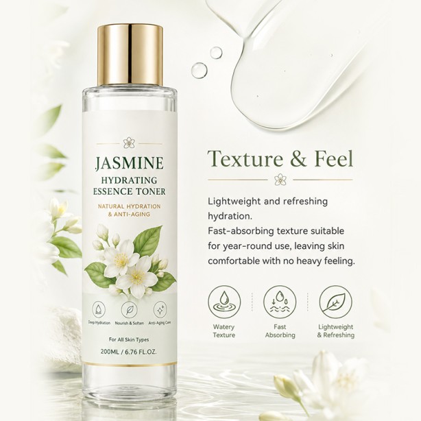 Jasmine Moisturizing Essence Water Natural Hydrating Anti-Aging Soothing Facial Toner