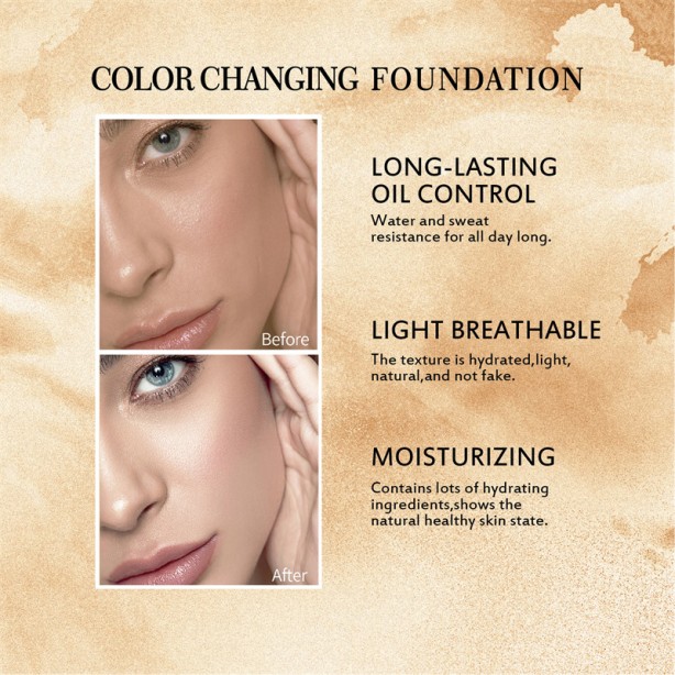 Collagen Oil Control Magic Color Changing Foundation Long-Lasting Moisturizing Matte Foundation